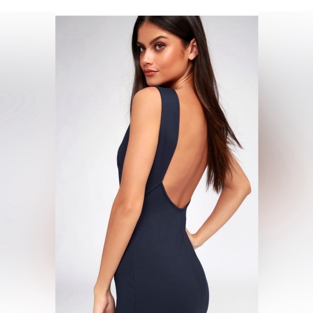 Black Lulus Low Back Midi dress